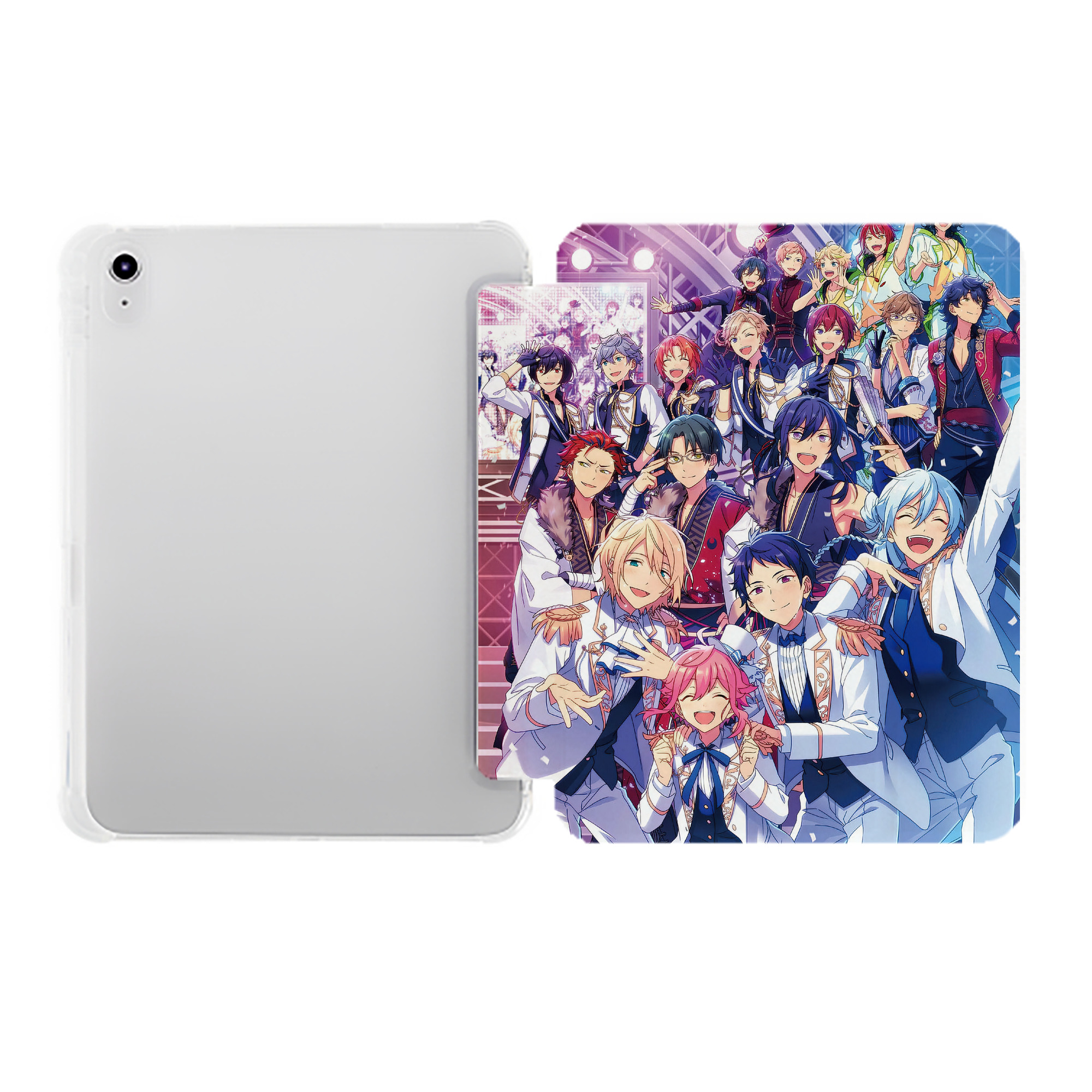 （画像用） あんさんぶるスターズ! Ensemble Stars IPad ケース ペン収納付き 三つ折りスタンド PUレザー×シリコン 対応機種9.5/10.5/10.9インチ
